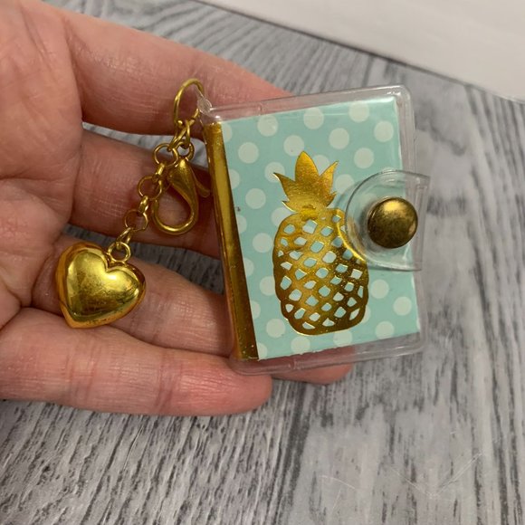 Recollection Mini Notebook Planner Charm Pineapple Charm Keyring - Picture 2 of 6